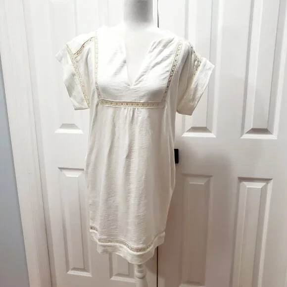 NWT Greylin White Tunic Dress Coastal Resort 100% Cotton Dress Pockets Size  0 - Picture 12 of 12